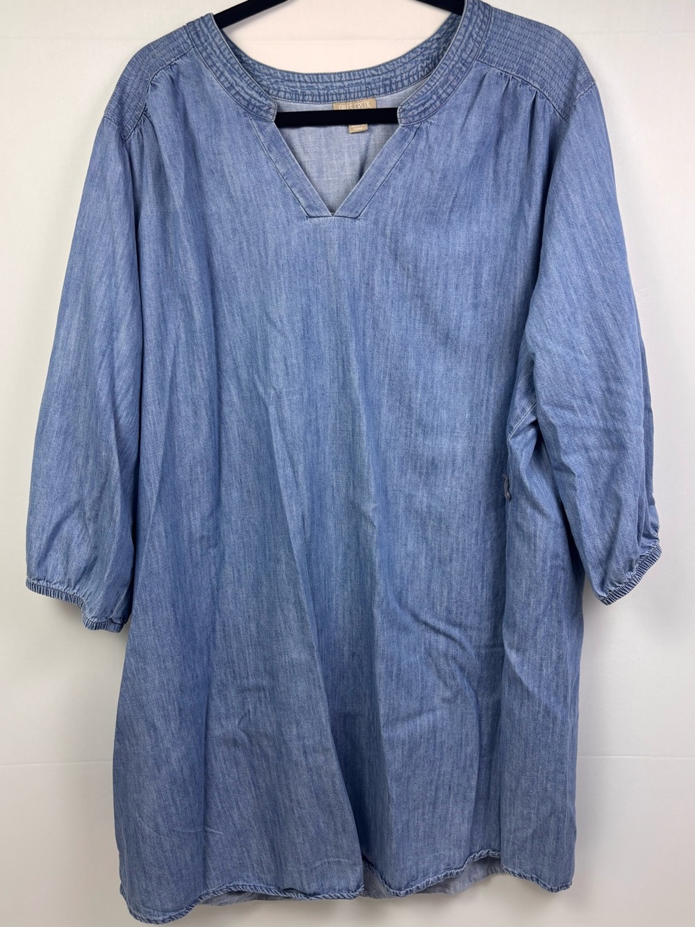 Falls Creek 3X Chambray Denim Tunic Top Blue Boho